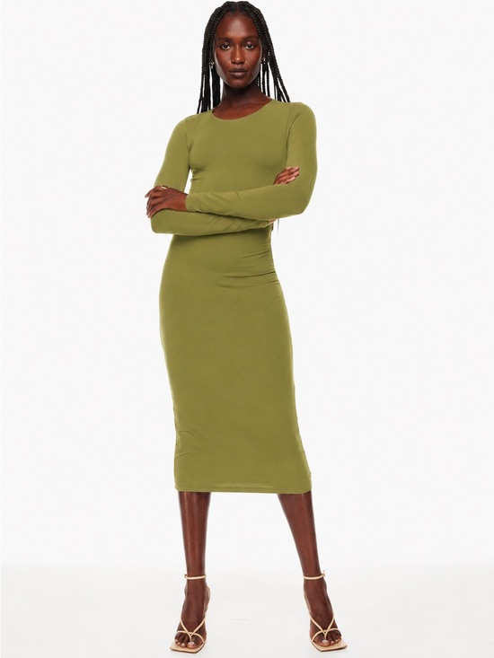 Aritzia Dresses & Skirts - Fall Babaton Olive Green Long-Sleeve Midi Dress - only tried on once